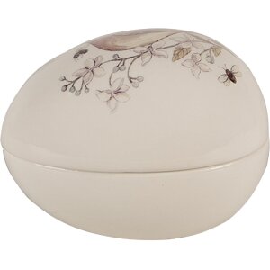 Clayre & Eef 6CE1673 Décoration Oeuf 10x7x7 cm blanc marron