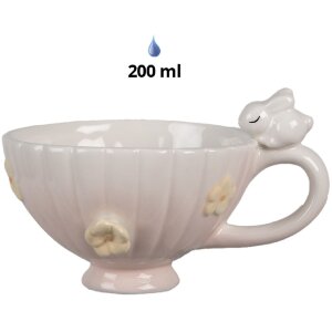 Clayre & Eef 6CE1699 Tasse à café avec soucoupe rose 200ml 14x11x9cm 14x13x5cm