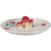 Clayre & Eef 6CE1701 plat de service blanc rouge Ø 21x6 cm champignons fleurs maison de campagne