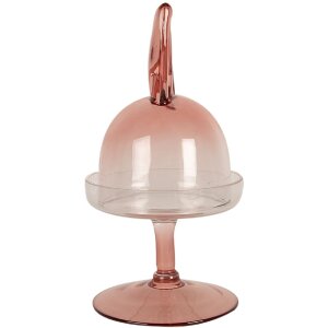 Clayre & Eef 6GL4385 Cloche en verre Rose Ø...