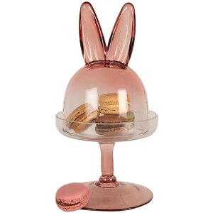 Clayre & Eef 6GL4385 Cloche en verre Rose Ø 12x23 cm - Présentation élégante