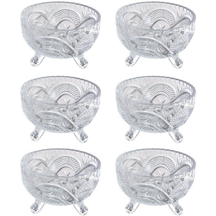 Clayre & Eef 6GL4869 Set de 6 coupes Transparent Ø 10x6 cm