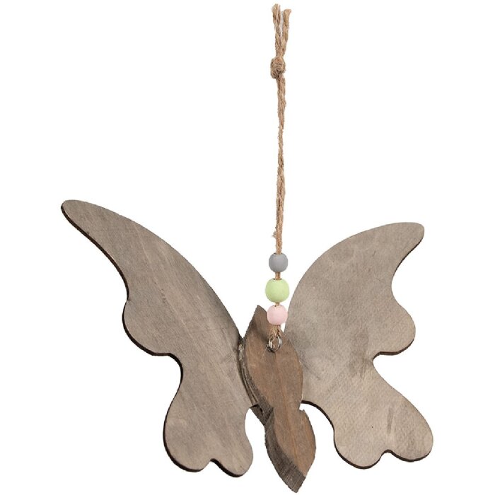 Clayre & Eef 6H2320 Décoration Pendentif Papillon 21x3x15 cm Marron