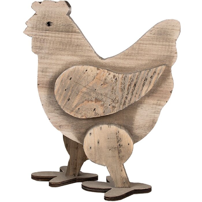 Clayre & Eef 6H2321 Poulet décoratif 23x12x28cm Marron - Décoration rustique élégante