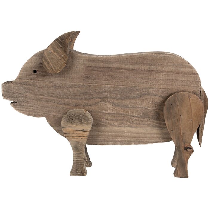 Clayre & Eef 6H2322 Cochon décoratif brun 42x9x28 cm