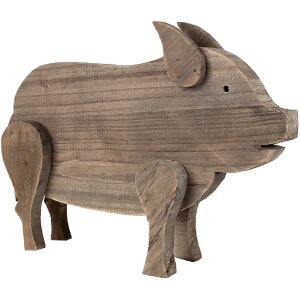 Clayre & Eef 6H2322 Cochon décoratif brun 42x9x28 cm