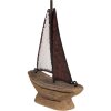 Clayre & Eef 6H2334 Modèle de décoration Bateau 11x3x13cm en brun rouge