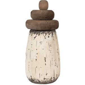 Clayre & Eef 6H2335 Décoration phare blanc marron Ø 11x23 cm