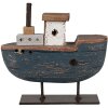 Clayre & Eef 6H2337 Bateau Déco Gris Bleu 10x3x10 cm