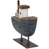 Clayre & Eef 6H2337 Bateau Déco Gris Bleu 10x3x10 cm