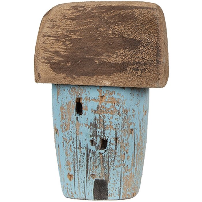 Clayre & Eef 6H2338 Maison Déco 6x4x10 cm Bleu Marron