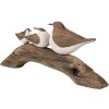 Clayre & Eef 6H2340 Décoration Oiseaux 35x5x12 cm Marron Blanc