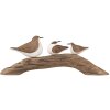 Clayre & Eef 6H2340 Décoration Oiseaux 35x5x12 cm Marron Blanc