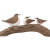 Clayre & Eef 6H2340 Décoration Oiseaux 35x5x12 cm Marron Blanc