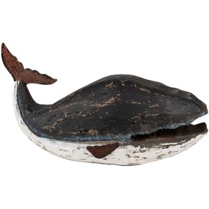 Clayre & Eef 6H2349 Déco Baleine 36x15x23 cm noir blanc