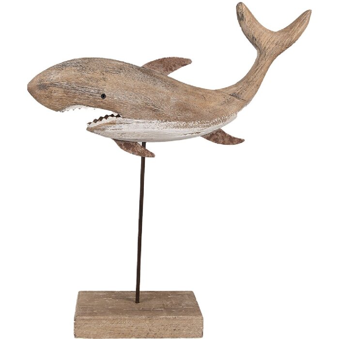 Clayre & Eef 6H2354 Requin déco Marron 34x8x39 cm Accessoire dintérieur maritime