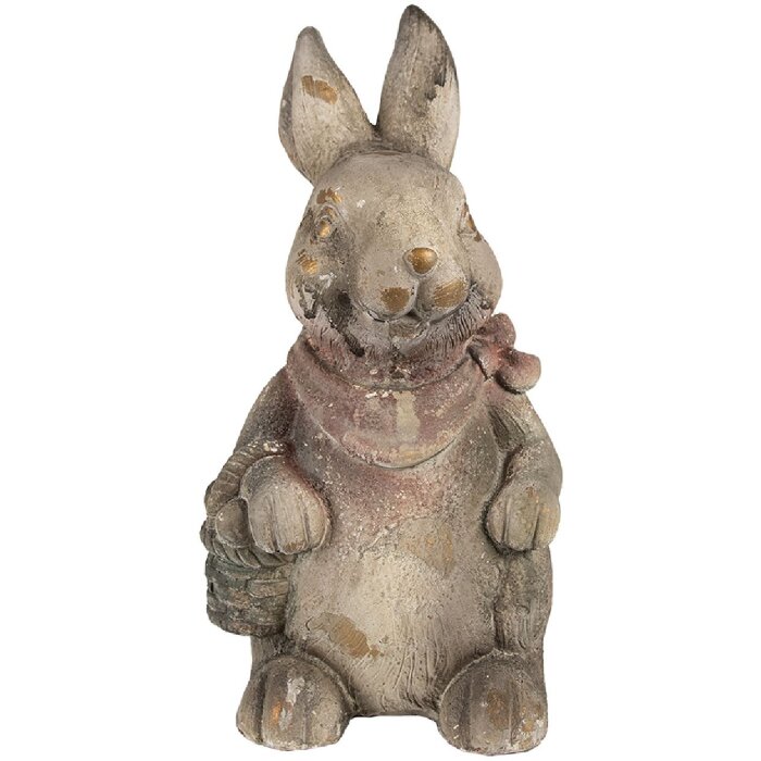 Clayre & Eef 6MG0034 Lapin décoratif 22x19x41 cm en gris et brun