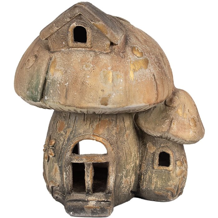 Clayre & Eef 6MG0037 Champignon décoratif brun 34x29x35 cm