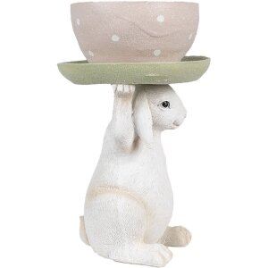 Clayre & Eef 6PR3998 Lapin décoratif 15x14x24 cm Beige Rose