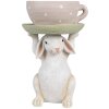 Clayre & Eef 6PR3998 Lapin décoratif 15x14x24 cm Beige Rose