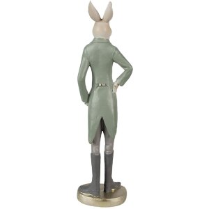 Clayre & Eef 6PR4009 Lapin décoratif Beige Vert 5x4x20 cm