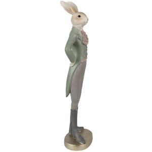 Clayre & Eef 6PR4009 Lapin décoratif Beige Vert 5x4x20 cm