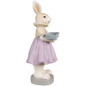 Clayre & Eef 6PR4011 Lapin déco Marron Violet 10x8x20 cm