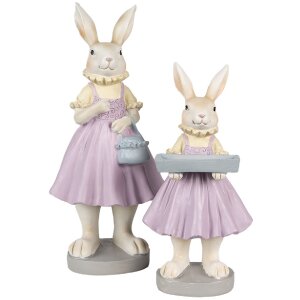 Clayre & Eef 6PR4011 Lapin déco Marron Violet 10x8x20 cm