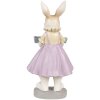 Clayre & Eef 6PR4011 Lapin déco Marron Violet 10x8x20 cm