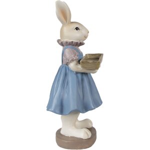 Clayre & Eef 6PR4012 Lapin décoratif 10x8x20 cm Beige Bleu