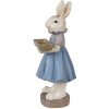 Clayre & Eef 6PR4012 Lapin décoratif 10x8x20 cm Beige Bleu