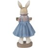 Clayre & Eef 6PR4012 Lapin décoratif 10x8x20 cm Beige Bleu