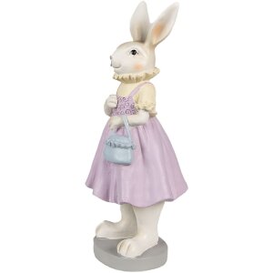 Clayre & Eef 6PR4014 Lapin déco Marron Violet 12x10x27 cm