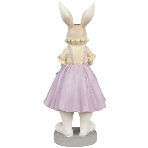 Clayre & Eef 6PR4014 Lapin déco Marron Violet 12x10x27 cm