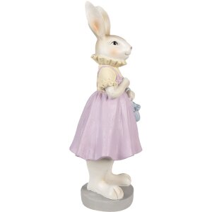 Clayre & Eef 6PR4014 Lapin déco Marron Violet 12x10x27 cm