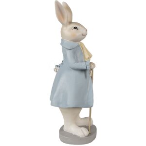 Clayre & Eef 6PR4015 Décoration Lapin 12x9x26 cm Beige Bleu