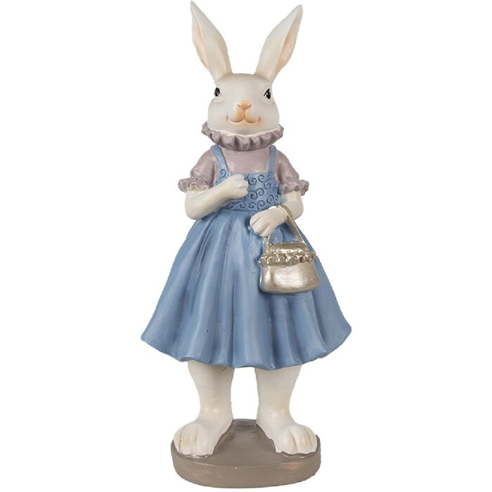 Clayre & Eef 6PR4016 Lapin décoratif Beige Bleu 12x10x27 cm