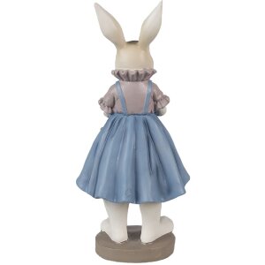 Clayre & Eef 6PR4016 Lapin décoratif Beige Bleu 12x10x27 cm