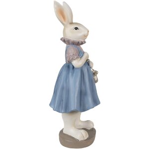 Clayre & Eef 6PR4016 Lapin décoratif Beige Bleu 12x10x27 cm