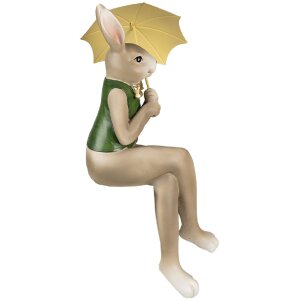 Clayre & Eef 6PR4020 Lapin décoratif 22x18x43 cm brun vert