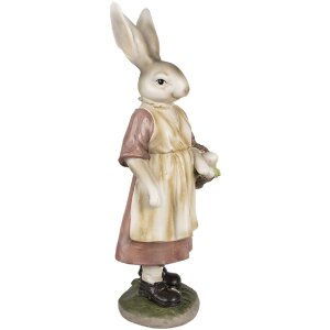 Clayre & Eef 6PR4024 Lapin décoratif 14x11x38cm brun rose