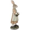 Clayre & Eef 6PR4026 Lapin décoratif brun vert 9x8x25 cm Polyrésine