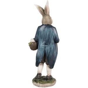 Clayre & Eef 6PR4027 Lapin décoratif brun bleu 9x7x25 cm