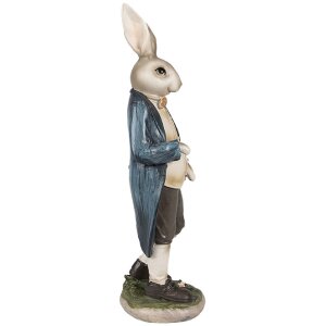 Clayre & Eef 6PR4027 Lapin décoratif brun bleu 9x7x25 cm