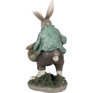 Clayre & Eef 6PR4028 Lapin décoratif 18x16x32cm brun vert