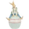 Clayre & Eef 6PR4029 Décoration Lapin brun bleu 15x12x25 cm