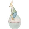 Clayre & Eef 6PR4029 Décoration Lapin brun bleu 15x12x25 cm