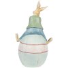 Clayre & Eef 6PR4029 Décoration Lapin brun bleu 15x12x25 cm