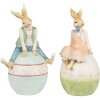 Clayre & Eef 6PR4029 Décoration Lapin brun bleu 15x12x25 cm