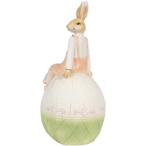 Clayre & Eef 6PR4030 Décoration Lapin 13x11x24cm brun vert